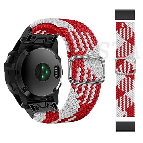 NZVCQVPU Smart Watch Braided Stretch Nylon Band For Fenix 7 7X 6 6X Pro 5 5X Plus 3 3HR D2 Epix 22 26MM Wristband Straps Correa von NZVCQVPU