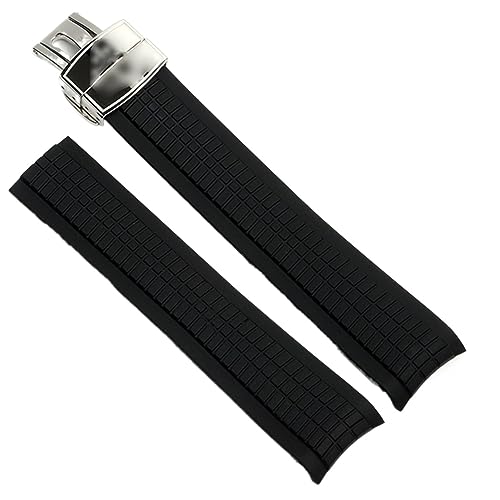 NZVCQVPU Soft Rubber Watch Band Aquanaut Fits For Patek Philippe Silicone 5164A 5167A 5168A 21mm Folding Buckle Watch Strap von NZVCQVPU