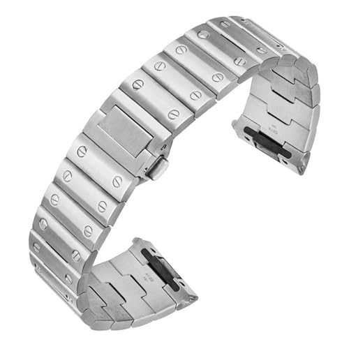 NZVCQVPU Solid Edelstahl -Uhr -Uhr -Band für Santos WSSA0010 Watchband Herren -Armband Armband 21mm Schnellveröffentlichung Uhrengurt von NZVCQVPU