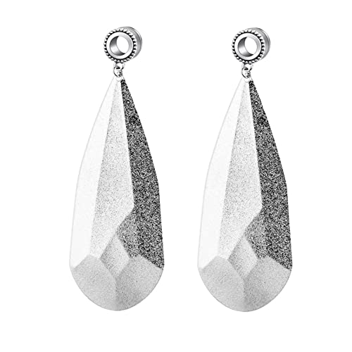 NZVCQVPU Stecker, Edelstahl -Tunnelmessgeräte 2pcs -Messgeräte für Frauen Tränenheizanhänger Design Valentinstag Day von NZVCQVPU