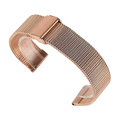 NZVCQVPU Uhrengurt 18/20/22 mm Mesh Edelstahl Uhr Uhr Schwarz/Silber/Roségold -Gurt -Haken -Schnalle -Uhren -Ersatzarmband von NZVCQVPU