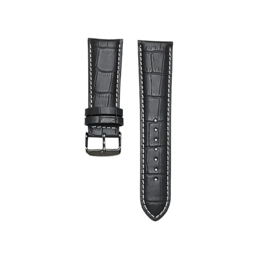 NZVCQVPU Uhrengurt 22mm 23 24 26mm 28mm Uhrenband Pin Clasp Herren Armband Uhrenband Alligator Getreide (schwarz weiß schwarz, 18mm) von NZVCQVPU