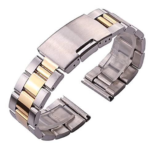 NZVCQVPU Uhrengurt 316L Edelstahl Uhr Watch Band Silber Gold Frauen Uhrenbänder 12mm 14 mm 16 mm 18 mm 20 mm Uhr Handgelenksgurtverschluss von NZVCQVPU