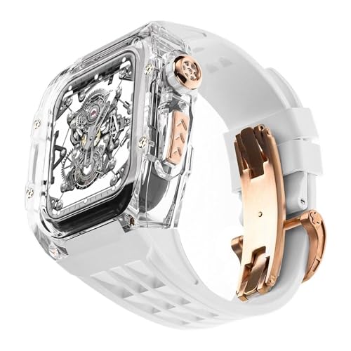 NZVCQVPU Ultra 49mm RM Glacier Transparent Watch Hülle Gummi -Uhr -Gurt -Mod -Kit ， für Ultra 8 7 6 5 4 Se 45mm 44mm 49mm Modification Kit Kit von NZVCQVPU