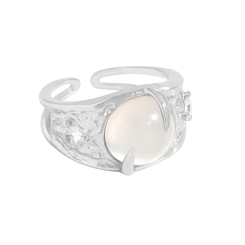 NZVCQVPU Unregelmäßiger geometrischer transparent mit Opalsteinringen Luxuspartyschmuck von NZVCQVPU