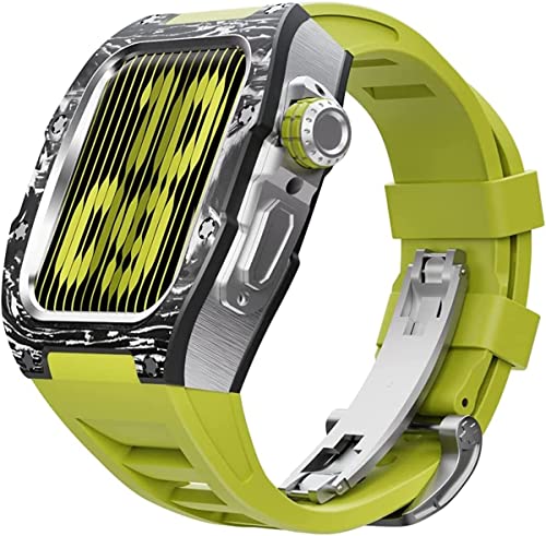 NZVCQVPU Upgrade Carbon Fasergehäuse Gummi -Uhr -Band , für 8 7 45/44mm, Mod Kit Metal -Lünette Fluororubber -Gurt , für iWatch 6 5 4 SE Uhr Band NZVCQVPU Upgrade Carbon Fasergehäuse Gummi -Uhr -Band , für 8 7 45/44mm, Mod Kit Metal -Lünette Fluororubber -Gurt , für iWatch 6 5 4 SE Uhr Band von NZVCQVPU