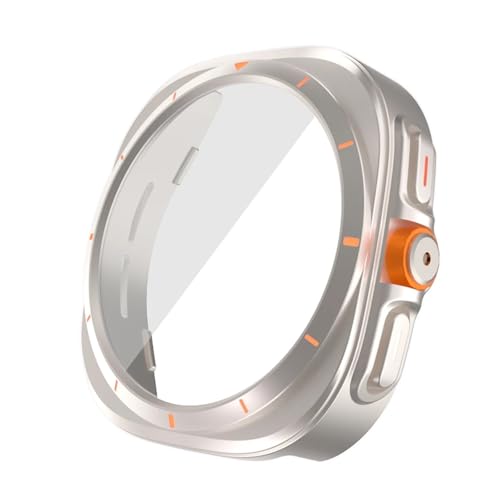 NZVCQVPU Upgrade auf Ultra Hülle für Galaxy Watch 7 6 40 mm 44 mm Wechsel zum Galaxy Watch Ultra 47 mm temperamentvoller Glasschriftenschutzschutz von NZVCQVPU