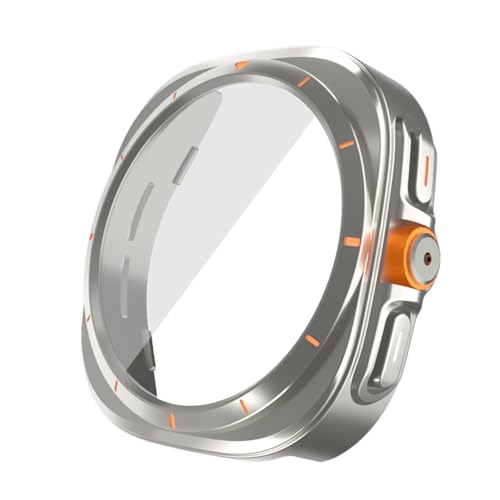 NZVCQVPU Upgrade auf Ultra Hülle für Galaxy Watch 7 6 40 mm 44 mm Wechsel zum Galaxy Watch Ultra 47 mm temperamentvoller Glasschriftenschutzschutz von NZVCQVPU