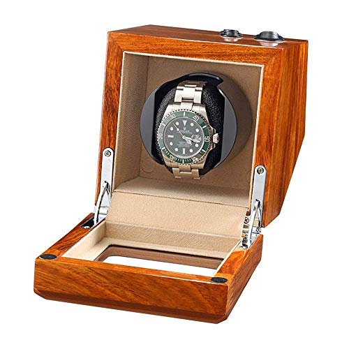 NZVCQVPU Wickler Rosewood Single Automatic Wickler Box mit einstellbaren Kissen 5 Rotationsmodus extrem Stiller Motor, weißer Flanell Wickler von NZVCQVPU