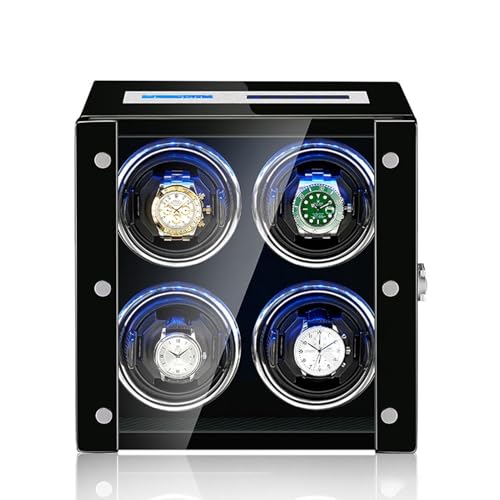 NZVCQVPU Winder Luxury Winder for 2/4/6/9 Watches Watches Display Box with Remote Control LCD Touch Screen LED Illumination TPD Rotation Mode Setting Quiet Motor(B,6+0) Atmosphere Winder von NZVCQVPU