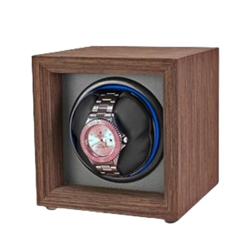 NZVCQVPU Winder Luxury Wooden Winder Case Fit Lady and Man Watches for 1 2 4 Watches Display Box with Quiet Motor Soft Flexible Pillows Rotator Box(Brown,4+0) Atmosphere Winder von NZVCQVPU