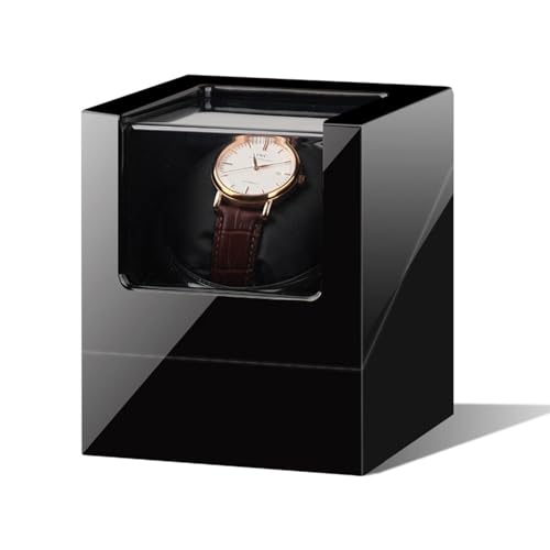 NZVCQVPU Winder Single Winder with 5 Rotation Mode Setting Luxury Mechanical Storage Case Wood Shell Piano Quiet Display Case with Motor and Dual Power Supply(Red Paint+White Velvet) von NZVCQVPU