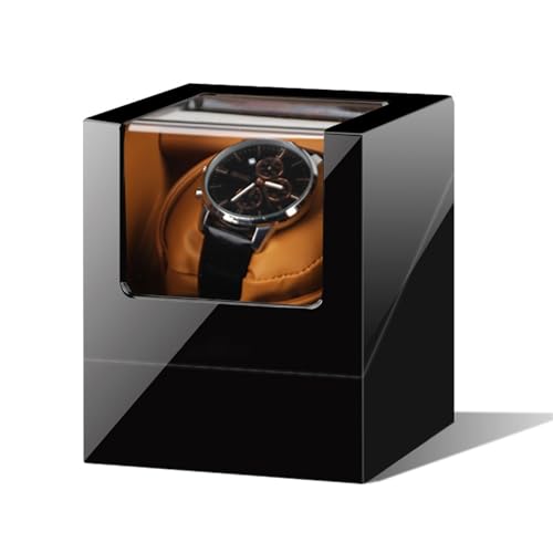 NZVCQVPU Winder Single Winder with 5 Rotation Mode Setting Luxury Mechanical Storage Case Wood Shell Piano Quiet Display Case with Motor and Dual Power Supply(Red Paint+White Velvet) von NZVCQVPU
