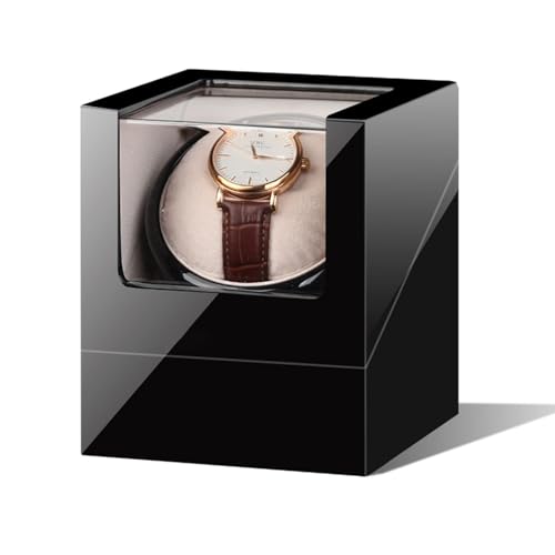 NZVCQVPU Winder Single Winder with 5 Rotation Mode Setting Luxury Mechanical Storage Case Wood Shell Piano Quiet Display Case with Motor and Dual Power Supply(Red Paint+White Velvet) von NZVCQVPU