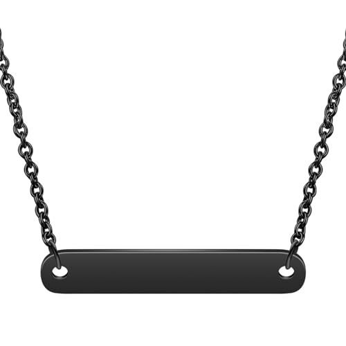 NZVCQVPU Womens Edelstahlketten, Halskette für Frauen Einfacher Schmuck Seitwärtsbalken Anhänger von NZVCQVPU