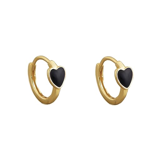Niedliche Enomel Herz Hoop Ohrringe für Damen Mädchen Sterling Silversilver 14K Splated Hypoallergenic Schöne kleine Huggie Hoops Knorpel Nahtschmuck, One size, Standard, Standard von NZVCQVPU