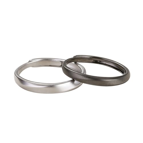 Paare Ringe personalisierte Versprechungsringe für Paare, einstellbarer Eternitätsring für Paare Sterling, runde matte schwarze Ehering -Ring -Sets von NZVCQVPU