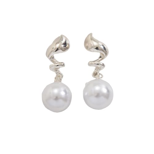 Personalized Geometric Imitation Pearl Stud Earrings, Modify Ear Lines, Suitable for Ladies' Daily, Party Occasions, Fashionable & Versatile, Full of Design Sense von NZVCQVPU