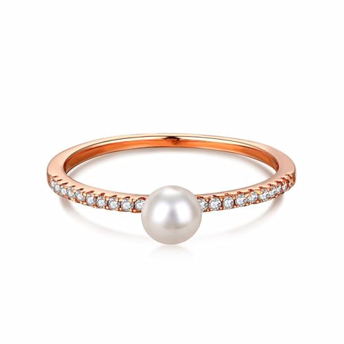 Sterling Ring Weihnachten Stil Geburtstagsgeschenk Einfach mit Perlenschmuck Engagement Geschenk von NZVCQVPU