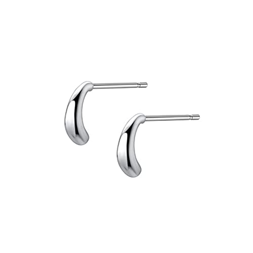 Sterling Silver Mini Curved Bar Earrings for Women Girls 14K Plated Minimalist Tiny Short Bars Teardrop Stud Cartilage Tragus Post Hypoallergenic Dainty Jewelry Gifts von NZVCQVPU