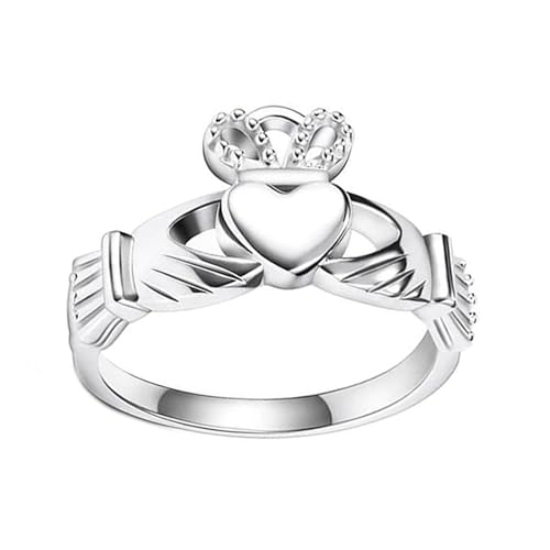Stil Sterling Ring Classic Hollow Out Hand Holding Heart Ring Schmuck Valentinstag Geburtstagsgeschenk von NZVCQVPU