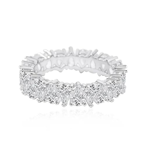 Stil Sterling Ring Klassiker passender Zirkon Ring Einfacher Freizeitgeburtstagsgeschenk -Geschenkvorschlag Ehering Ring von NZVCQVPU