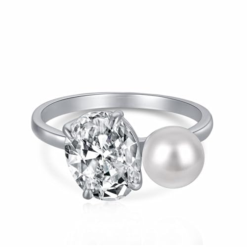Süßes Sterling mit Perlen Zirkon Ring Weihnachten Stil Geburtstagsgeschenk Einfacher Vorschlag Schmuck Schmuck von NZVCQVPU