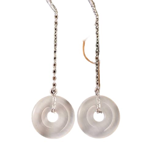 Ttdgyyxw Mode Kreativität Retro weibliche runde Opal -Ohrohr -Stollen -Earrear -Linie rein weißer Pilz Schmuck/runde Opal -Ohr -Ohrkabel, weiß, von NZVCQVPU