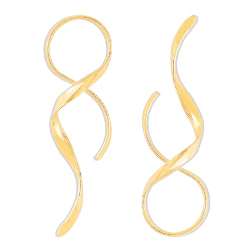 Übertriebene Linienohrringe große asymmetrische Anhänger Metall verdrehte unregelmäßige geometrische Ohrringe Damen und Mädchen Schmuck von NZVCQVPU