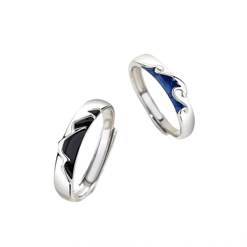 Versprechen Ringe Personalisierte Paarringe Versprechen Ringe, Ehering Sterling einstellbar für Paare, rund mit geometrischer Ring -Set von NZVCQVPU