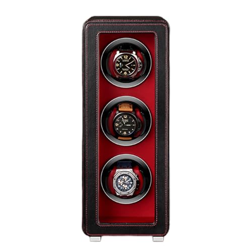 Wickler Triple Automatic Wickler für 3 Uhren PU Leder Selbstaufbau mechanisch staubdichtes Gehäuse Rotary Wickler Box mit LCD-Touchsbildschirm Display-Motor (Farbe: Orange) von NZVCQVPU