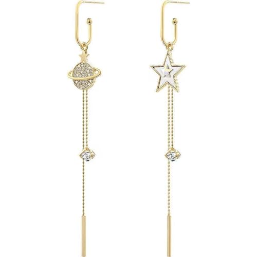 Women's Asymmetric Celestial Star&Moon Earrings Dreamy Universe Inspired Gift for Party Date Night Ethereal Style Jewelry Fringe Tassel Earrings von NZVCQVPU