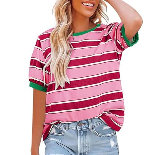 Angebote des Tages Heute Tshirt Damen Gestreiftes Shirt Kurzarm Bluse Sommer Ringelshirt Farbblock Oberteile Rundhals T Shirt Locker Tunika Leichte T-Shirt Casual Longshirt Tops Teenager Mädchen Angebote des Tages Heute Tshirt Damen Gestreiftes Shirt Kurzarm Bluse Sommer Ringelshirt Farbblock Oberteile Rundhals T Shirt Locker Tunika Leichte T-Shirt Casual Longshirt Tops Teenager Mädchen von NZYIHAO