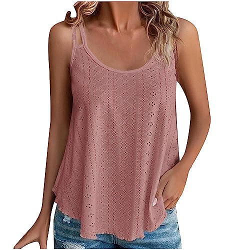 Anzeigen Angebote des Tages Heute Die Discounter Sale Angebote Meine Bestellungen Tank Top Damen Spaghettiträger Tops Ärmellos Tanktops Sommer Oberteile Casual Trägertop mit Öse Stickerei Blusen von NZYIHAO