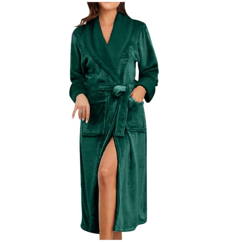 Bademantel Damen Meine Bestellungen Anzeigen Bademantel Damen/Herren Fleece Schlafanzug Winter Pyjama Elegant Morgenmantel Einfarbig Nachthemd Plüsch Kimono mit Gürtel Flauschig Bademäntel Homewear von NZYIHAO