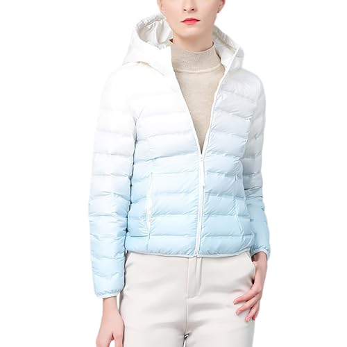 Black Friday Angebote 2024 Daunenjacke Damen Leichte Steppjacke Einfarbig Winterjacke Jacke mit Abnehmbare Kapuze Große Größen Wintermantel Warme Daunenmantel Zip Up Steppmantel Langarm Kapuzenjacke von NZYIHAO