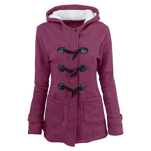 Black Friday Angebote 2024 Jacke Damen Wintermantel Damen Warme Winterjacke Elegant Kapuzenjacke Gefüttert Fleecejacke Einfarbig Sweatjacke Langarm Übergangsjacke Große Größen Jacke Damenmantel von NZYIHAO