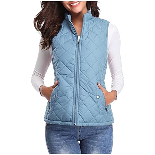 Black Friday Angebote 2024 Winterjacke Steppweste Damen Ärmellos Winterjacke Casual Steppjacke Winter Weste mit Reißverschluss Einfarbig Jacke Warme Übergangsjacke Bequem Wintermantel Steppmantel von NZYIHAO