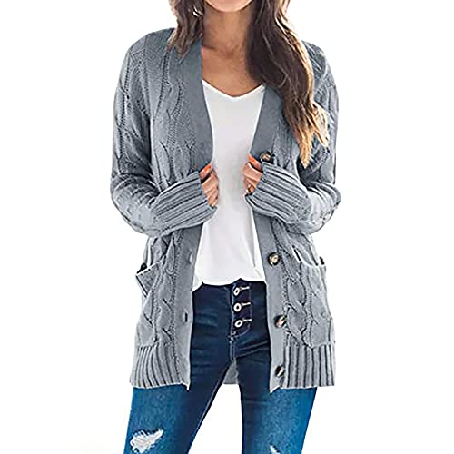 Cardigan Damen Meine Bestellungen Anzeigen Strickjacke Damen Lang Cardigan V-Ausschnitt Häkeljacke Leicht Winterjacke Elegant Jacke Baumwolle Übergangsjacke Einfarbig Strickmantel Open Front Outwear von NZYIHAO