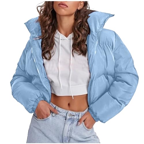 Crop Steppjacke Damen Mode Einfarbig Daunenjacke Petite Winterjacke Kurze Winter Übergangsjacke Langarm Stehkragen Jacke Zip Up Steppmantel Warme Daunenmantel Leichte Wintermantel Taschen Mantel Crop Steppjacke Damen Mode Einfarbig Daunenjacke Petite Winterjacke Kurze Winter Übergangsjacke Langarm Stehkragen Jacke Zip Up Steppmantel Warme Daunenmantel Leichte Wintermantel Taschen Mantel von NZYIHAO