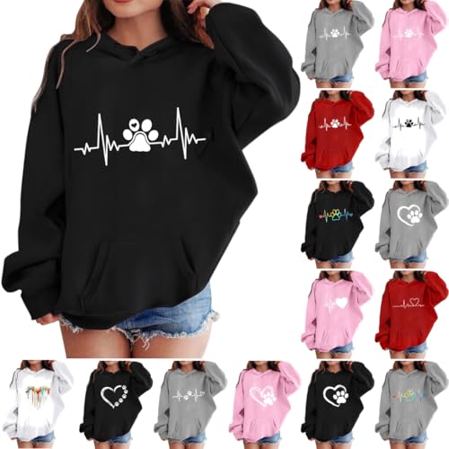 Die Discounter Meine Bestellungen Anzeigen Hoodie Mädchen Bedruckte Kapuzenpullover Winter Sweatshirt mit Kapuze Casual Pullover Kinder Kleidung Langarm Kapuzenpulli Leichte Klamotten Teenager Mädchen von NZYIHAO