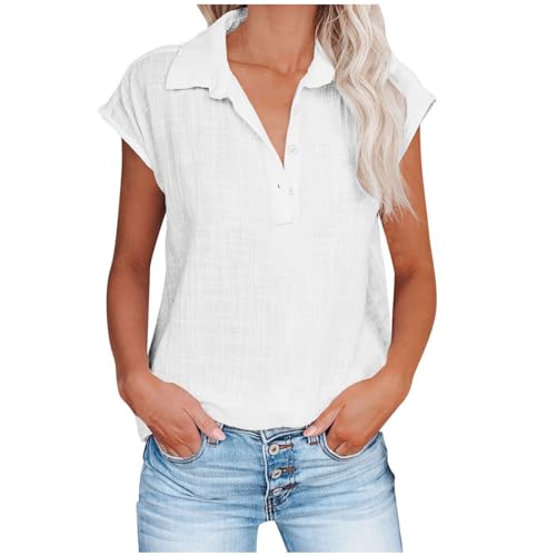 Die Discounter Musselin Bluse Damen V-Ausschnitt Tshirt mit Knöpfen Vintage Einfarbig Leinenbluse Sommer Oberteile Kurzarm Hemdbluse Baumwolle Leinen Shirt Große Größen Leinenhemd Leichte Blusen Die Discounter Musselin Bluse Damen V-Ausschnitt Tshirt mit Knöpfen Vintage Einfarbig Leinenbluse Sommer Oberteile Kurzarm Hemdbluse Baumwolle Leinen Shirt Große Größen Leinenhemd Leichte Blusen von NZYIHAO
