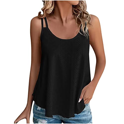Die Discounter Sale Angebote Meine Bestellungen Anzeigen Angebote des Tages Heute Tank Top Damen Spaghettiträger Tops Ärmellos Tanktops Sommer Oberteile Casual Trägertop mit Öse Stickerei Blusen von NZYIHAO