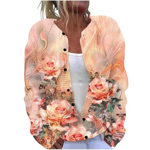 Die Discounter Strickjacke Damen Vintage Blumendruck Cardigan Strick Winterjacke V-Ausschnitt Jacke mit Knöpfen Langarm Strickpullover Große Größen Sweater Kuschelig Übergangsjacke Locker Outwear Die Discounter Strickjacke Damen Vintage Blumendruck Cardigan Strick Winterjacke V-Ausschnitt Jacke mit Knöpfen Langarm Strickpullover Große Größen Sweater Kuschelig Übergangsjacke Locker Outwear von NZYIHAO