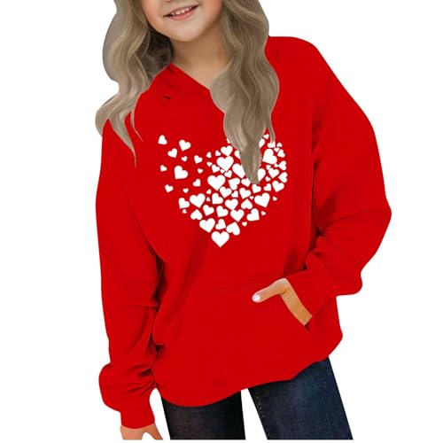 Hoodie Kinder Casual Sweatshirt mit Kapuze Fashion Motiv Kapuzenpullover Sport Pullover Mädchen Langarm Oberteile Winter Kleidung Y2K Oberteil Teenager Casual Locker Baumwolle Hoody von NZYIHAO