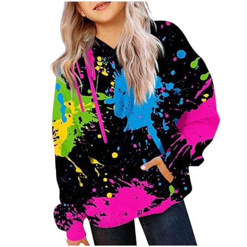 Hoodie Mädchen Kapuzenpullover mit Taschen Casual Sweatshirt mit Kapuze Kinder Kleidung Kuschel Hoodie Pullover Sweatshirt Hoodie Mädchen Farbverlauf Kapuzenpullover Winter Sweatshirt mit Outwear von NZYIHAO