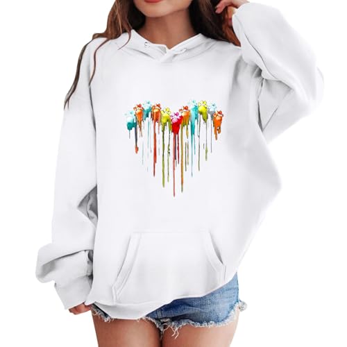 Hoodie Mädchen Pullover Warm Kapuzenpullover Bedrucktes T-Shirt Niedliche Langarmshirts Lässiger Loose Klamotten Weiche Kleidung Hoodie Mädchen Bedruckte Kapuzenpullover Winter Teenager Mädchen von NZYIHAO