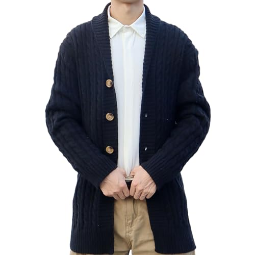 Lang Strickjacke Herren Elegant Einfarbig Winterjacke Jacquard Jacke Einreihige Cardigan Open Front Sweater Winter Übergangsjacke Warm Wintermantel Langarm Mantel Locker Streetwear Longstrickjacke 3XL Lang Strickjacke Herren Elegant Einfarbig Winterjacke Jacquard Jacke Einreihige Cardigan Open Front Sweater Winter Übergangsjacke Warm Wintermantel Langarm Mantel Locker Streetwear Longstrickjacke 3XL von NZYIHAO