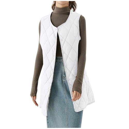 Lange Steppweste Damen Ärmellos Weste mit Kapuze Einfarbig Winterjacke Leichte Jacke Große Größen Wintermantel Reißverschluss Steppjacke Locker Longweste Dünne Steppmantel Kapuzenjacke Taschen Mantel Lange Steppweste Damen Ärmellos Weste mit Kapuze Einfarbig Winterjacke Leichte Jacke Große Größen Wintermantel Reißverschluss Steppjacke Locker Longweste Dünne Steppmantel Kapuzenjacke Taschen Mantel von NZYIHAO