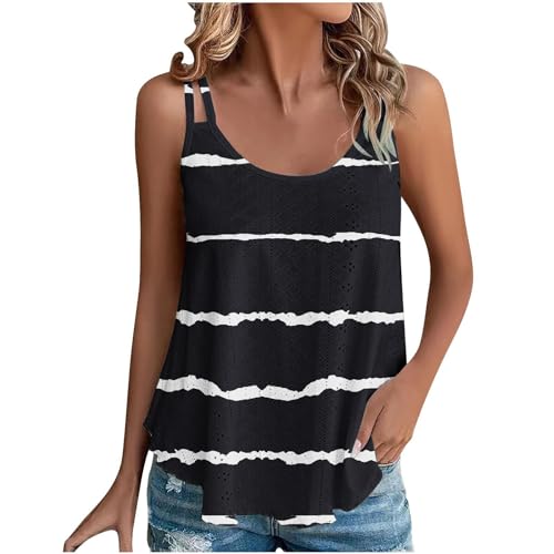 Meine Bestellungen Anzeigen Angebote des Tages Heute Die Discounter Sale Angebote Tank Top Damen Spaghettiträger Tops Ärmellos Tanktops Sommer Oberteile Casual Trägertop mit Öse Stickerei Blusen von NZYIHAO